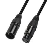 Câble Adaptateur Xlr Dmx 5 Broches, Câble Xlr Mâle À Femelle Microphone Professionnel Cable Dmx - Noir, 1M