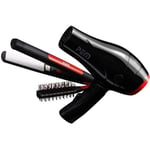 PEM Set beauté voyage : Sèche cheveux voyage + Lisseur + Brosse 2 sens  - KI-201 -  Noir