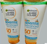 175 ml- 2 x Garnier Ambre Solaire SPF 50+ Sensitive Advanced Kids Sun Cream