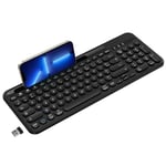 cimetech Clavier sans Fil, Clavier Bluetooth 5.1 AZERTY avec USB 2.4G de Double Mode avec Pavé Numéruque et Support, pour Windows 11/10/9/8/7, MacOS, Macbook/Ordinateur Portable/Tablette - Noir