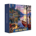 ASDFGHJKL Adult Jigsaw Puzzle 1000 Unique Gifts Warm Home Sunset by the Lake Educational Game for Children,Sunset by the Lake