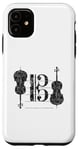 Coque pour iPhone 11 Violoncello Clef de Ténor (Noir Ancien) Cello