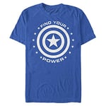 Marvel Avengers Classic-Captain Power Organic Short Sleeve T-Shirt, Bright Blue, XXL