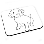 Tapis de souris Dessin chiot bebe chien contour labrador mignon