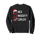 Nice Naughty Curler Family Group Matching Christmas Sweatshirt