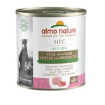 almo nature HFC Natural - Nourriture Humide pour Chiens avec Veau et Jambon à l'origine Propres à la consommation Humaine et désormais utilisée pour la préparation des Aliments pour Chiens.