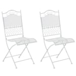 Chaise de Jardin pliables Kiran en Fer et résistante - CLP - Blanc - Style Contemporain - Lot de 2