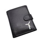 Personalised With Own Text ECO Wind Turbine Design Black Leather Wallet