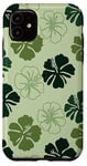 Coque pour iPhone 11 Green Hibiscus Floral Hawaiian Flowers Island Tropical Beach