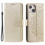 Trolsk Mandala Wallet with Strap (iPhone 15) - skal - Guld