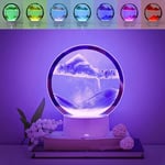 3D Moving Sand Creative Art Flytande bordslampa, RGB Color Chan