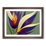 The Bird Of Paradise Flower Vol.1 H1022 Framed Print for Living Room Bedroom Home Office Décor, Wall Art Picture Ready to Hang, Walnut A2 Frame (64 x 46 cm)