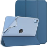 Coque Compatible Avec Ipad 10ème Génération 10,9 Pouces 2022,Mince Étui Tri-Fold En Tpu Souple Translucide Avec Réveil/Sommeil Auto Pour Ipad 10,Gris Bleu