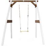 AXI Portique en Bois FSC BLANC / Marron avec Balançoire Enfant Balançoire pour l'extérieur / le jardin