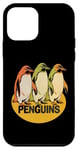 iPhone 12 mini Retro Trio Penguins Colorful Vintage Design Case