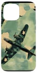 Coque pour iPhone 13 Pro Max Bombardier B-17G Green Pop Art Tropical B-17 Flying Fortress de la Seconde Guerre mondiale