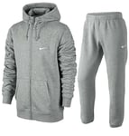 Nike Mens Club Fleece Full Tracksuit Set Grey - Size Medium