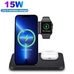 3in1  Wireless Charger Stand Dock For iWatch 7/SE/6/5/4/3 iPhone 13 Pro 14 XS