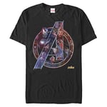 Marvel Avengers: Infinity War Team Neon Organic Short Sleeve T-Shirt, Black, S