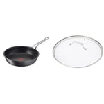 Tefal Jamie Oliver 28cm Frying Pan, Hard Anodised, Aluminium with 28cm Glass Lid