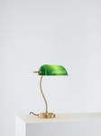 John Lewis Bankers Desk Lamp, Green/Brass