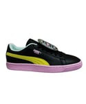 Puma Basket Badge TZ Womens Black Trainers Leather - Size UK 3.5