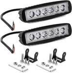 Luminaire Barre LED pour Voiture 18 Watt 6 12V Lumière Froide 6000°K Faro Jeep