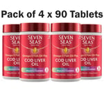 Seven Seas Cod Liver Oil Plus Multivitamins Omega3 Fish Oil Pack 4 x 90 Capsules