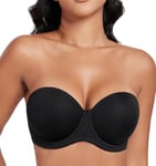 DotVol Femme Soutien-Gorge Grande Taille avec Armature Soutien Complet Bretelle Plusieurs Façons à Porter Noir 100F