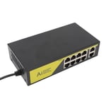 10 Port Gigabit PoE Switch Plug And Play Sturdy Metal 8 Port PoE Switch With 2 G