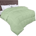 Utopia Bedding Couette 220x240 cm, Couette Chaud 370 GSM, pour lit 2 Personne, Couverture Vert Sauge avec Onglets d'angle (Vert Sauge)