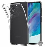 Housse etui coque silicone Samsung Galaxy S21 FE 5G + film ecran - TRANSPARENT T