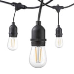 Guirlande Guinguette LED 15M IP65 pour 15 Ampoules E27 Suspendues (non fournies) - SILAMP