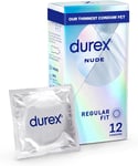 Durex Nude Condoms, Regular Fit, Extra Thin Easy on Shape Higher Protection