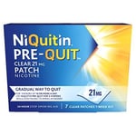 NiQuitin Nicotine Patch - Pre-Quit Patch - 21 mg - 7 Clear Nicotine Patches 1 Week Kit - Stop Smoking Aid - Invisible Nicotine Patches - Gradually Quit Smoking