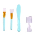 Xuamaea 4 PCS Facial Mask Mixing Tool Set,Silicone Face Brush,Women's Facial Skin Care-Blue