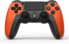 Wireless Controller For Ps4 / Ps3 / Pc/Mobile - Dualshock Vibration, Fonction De Détection 6 Axes, Lumière Led, Écran Tactile, Prise Casque, Câble De Chargement Inclus - Orange[SMA070352]