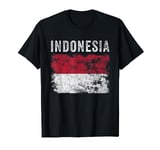 Indonesia Flag Distressed - Men Women Kids - Indonesian Flag T-Shirt