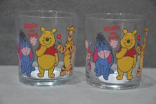 2x Disney Winnie The Pooh Tumbler Mixer Glass 32cl 320ml New Christmas Gif