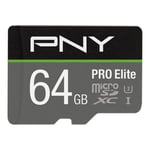 Micro-SD Minneskort med Adapter PNY P-SDU64GV31100PRO-GE Pro Elite C10 64 GB