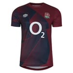 Umbro Kids England Rugby Warm Up Shirt 2023 2024 Juniors Tbtn R/Navy 13 Years