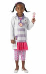 Girls Deluxe Doc Mcstuffins Costume Kids Fancy Dress Outfit Stethoscope Puppet