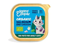 Edgard & Cooper Nourriture Humide pour Chat (Saumon/Poulet Bio Frais, 85g x 16), Pate Chat stérilisé ou Actif, Viande fraîche et ingrédients naturels, sans céréales, sans Sucre ajouté