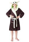 The Mandalorian Robe De Chambre Enfant De La Série The Mandalorian - Peignoir En Polaire Douce Avec Capuche De Bébé Yoda - Taille Unisexe Garcon Ou Fille 4-14 Ans (Brun/Vert, 9-10 Ans)