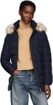 Tommy Hilfiger Veste Matelassée Femme Heritage Down Tyra Jacket With Fur Longue, Bleu (Desert Sky), M