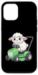 Coque pour iPhone 15 Tondeuse à gazon mouton agriculteur herbe agneau