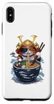 Coque pour iPhone XS Max Chat Samouraï mangeant des ramen Anime