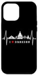 Coque pour iPhone 12 Pro Max Skyline de Dresde Heartbeat Coeur Allemand I Love Dresden