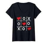 Womens I Love You So XOXO Tic Tac Toe V-Neck T-Shirt