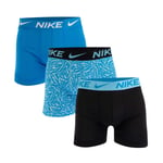 Nike Mens Dri-FIT ADV Micro 3 Pack Boxer Briefs in Blue material_polyester - Size Large